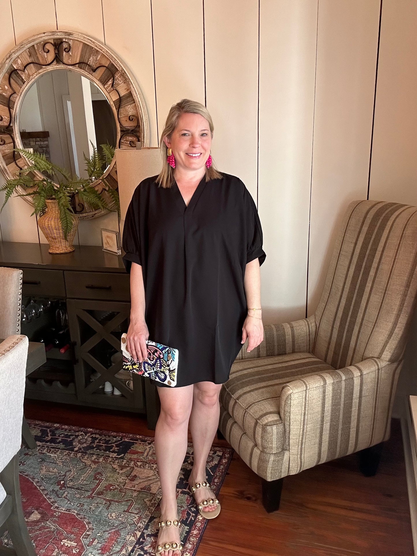 Tunic dress with tulip hem