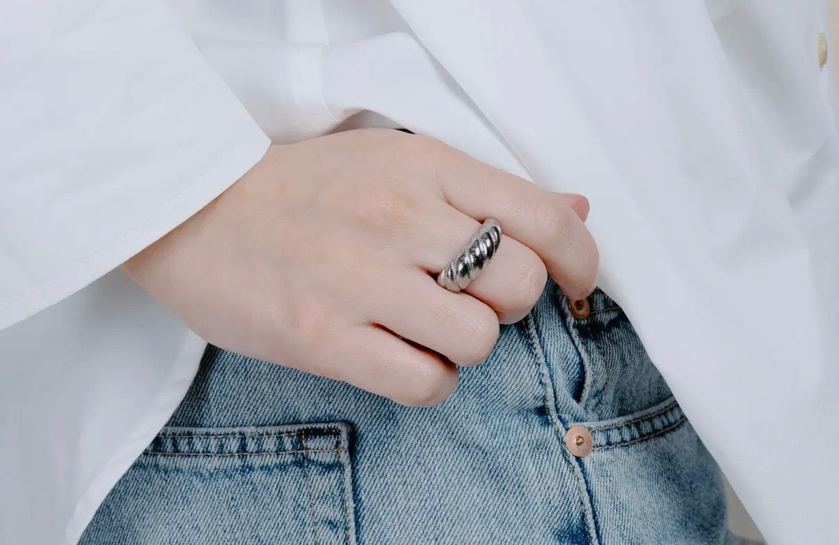 Golden Croissant Ring (two colors!)