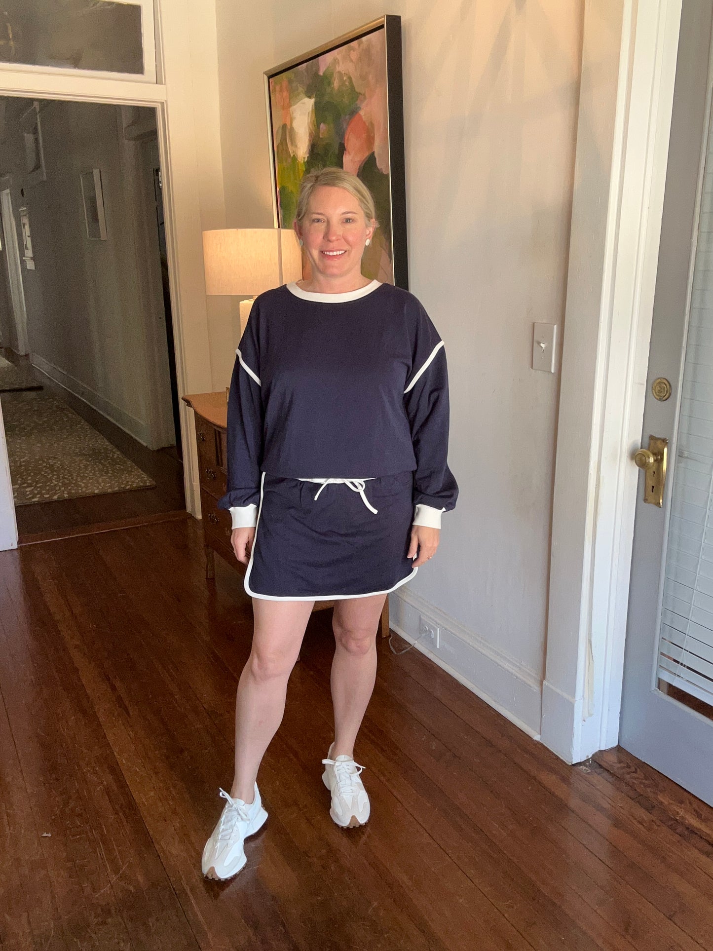 Long sleeve knit skort set