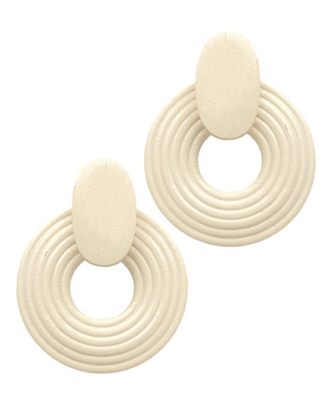 Engraved Wood Door Knocker Earrings