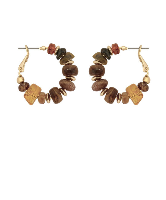 Metal w/Chipped Stone Hoops