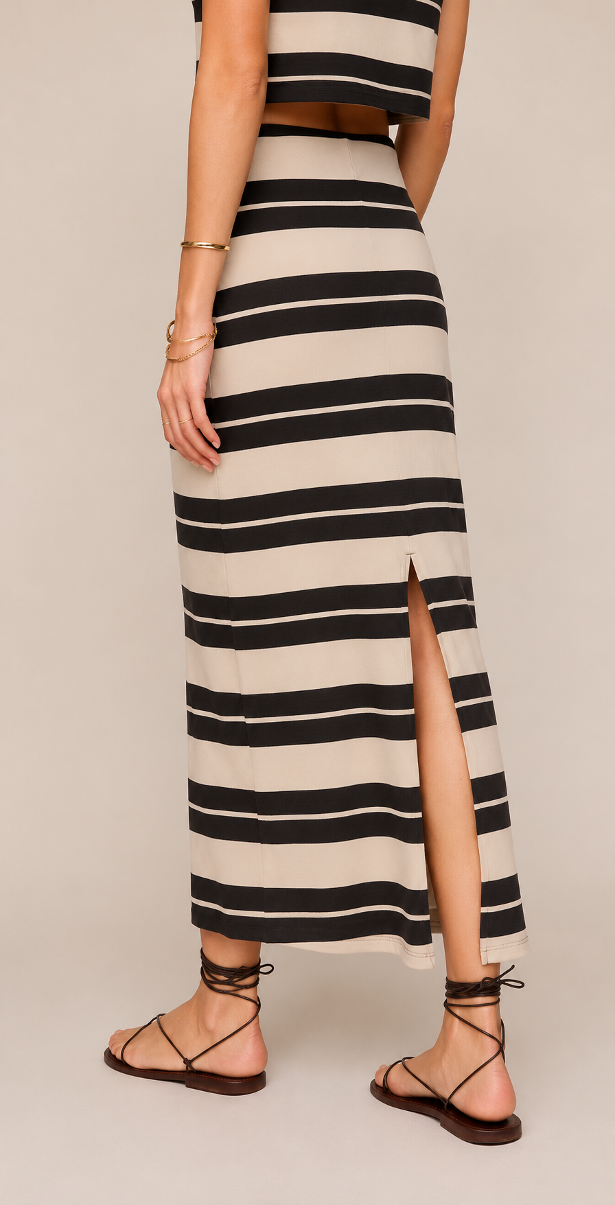 Gail Striped Midi Skirt