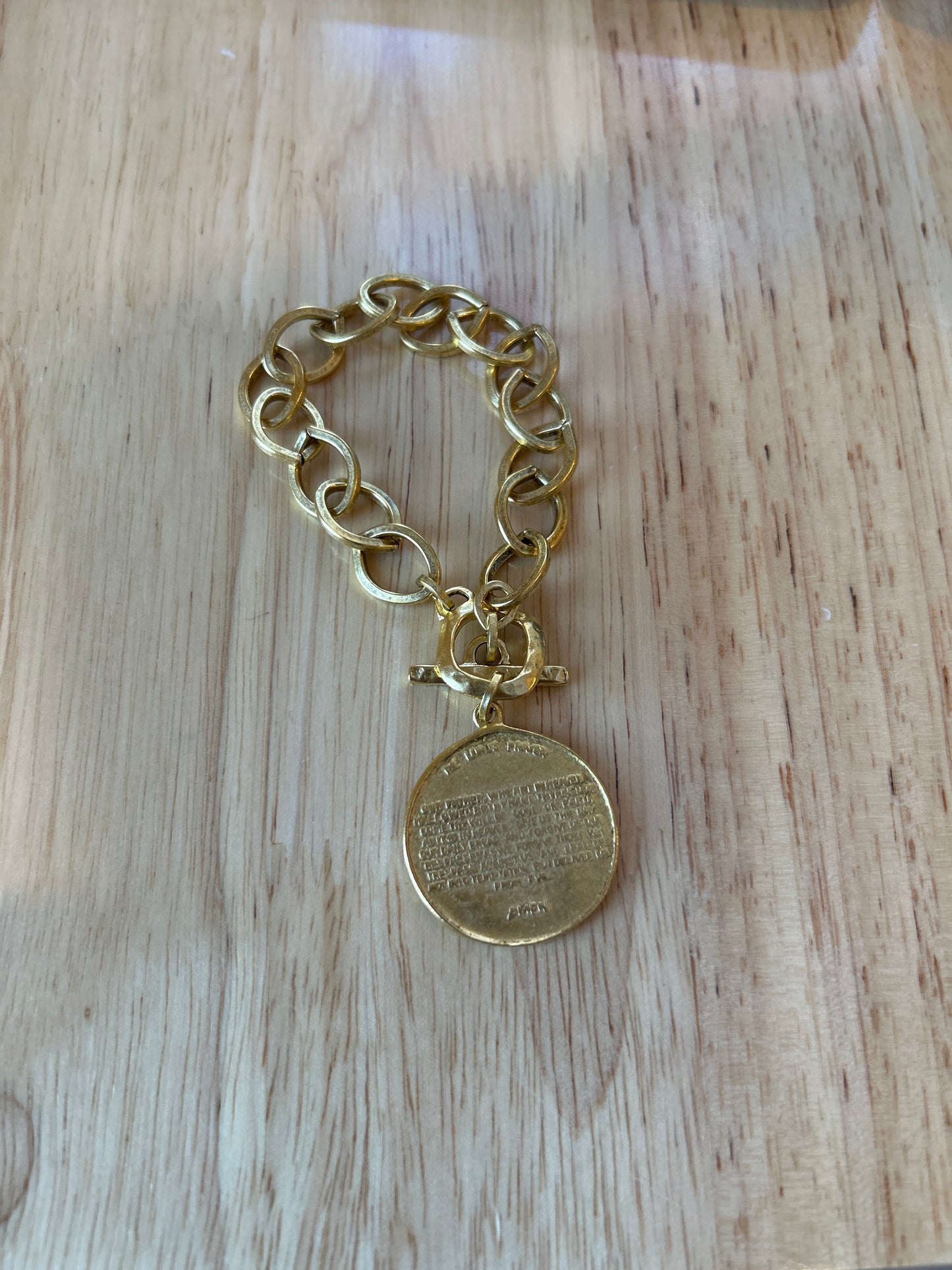 Lord’s Prayer charm bracelet on chain