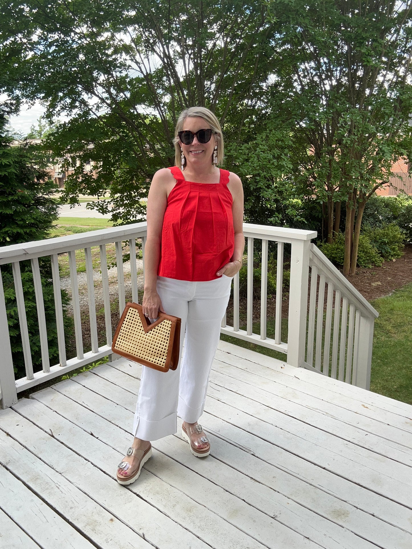 Scallop shoulder strap top