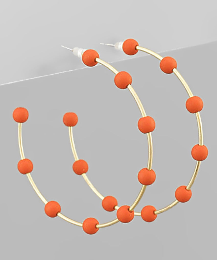 Color ball bead hoops - multiple colors!!