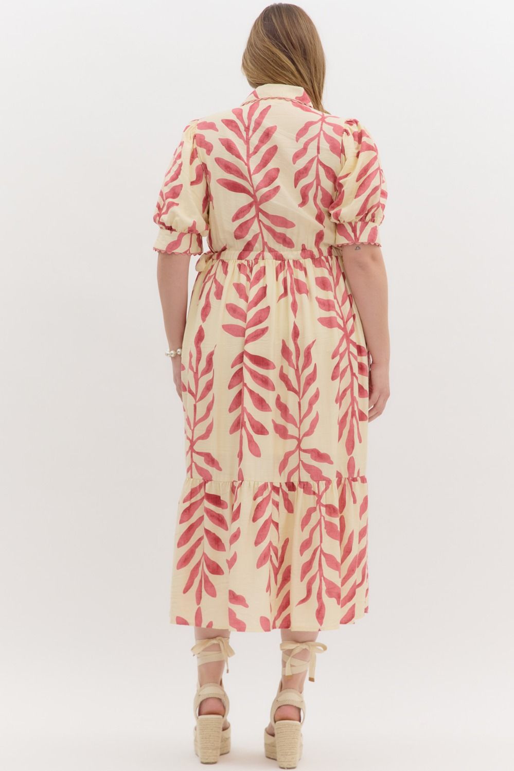 Botanical print midi dress - Plus