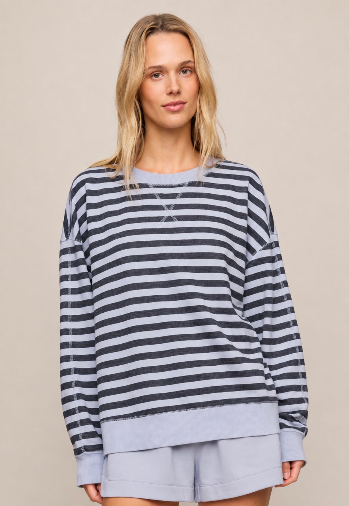 Everyday French Terry Striped Crew
