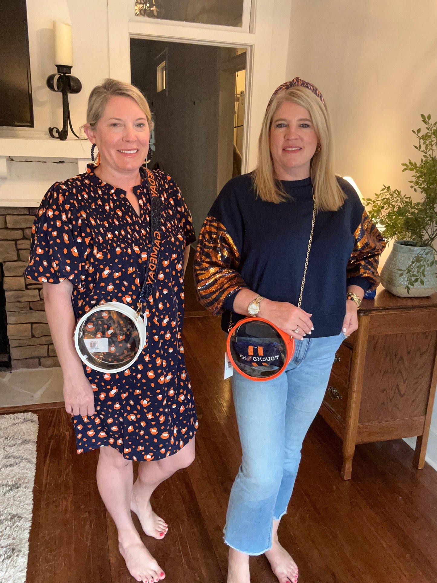 Gameday styles in navy and orange