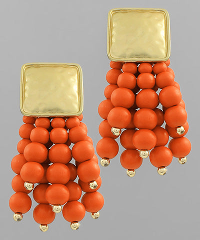 Wood fringe earrings (multiple colors!)