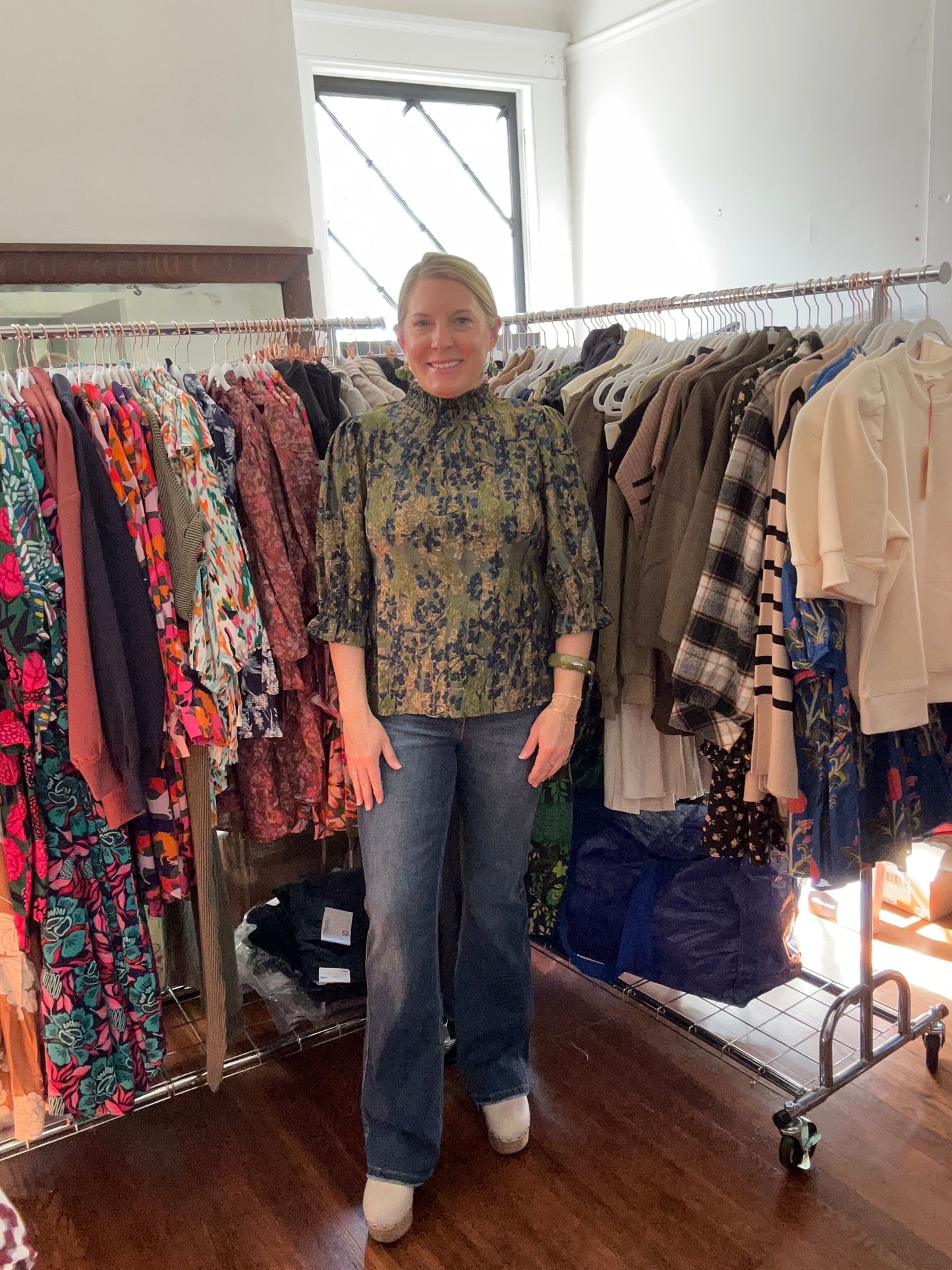 Vervet denim in a dark wash with a high rise.