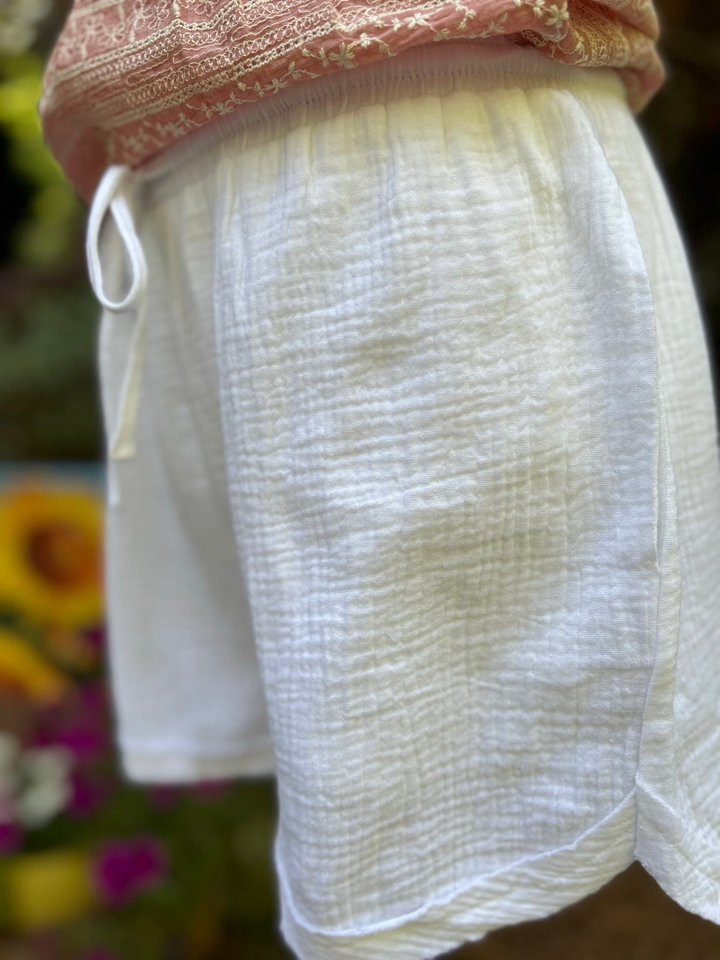 Gauze Raw Edge Shorts