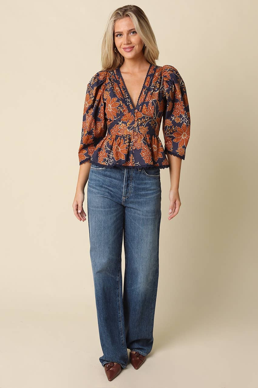 Eden Floral Peplum Blouse