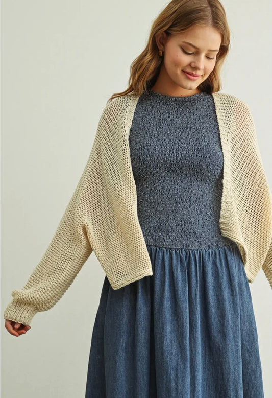 Long Sleeve Cropped Cardigan