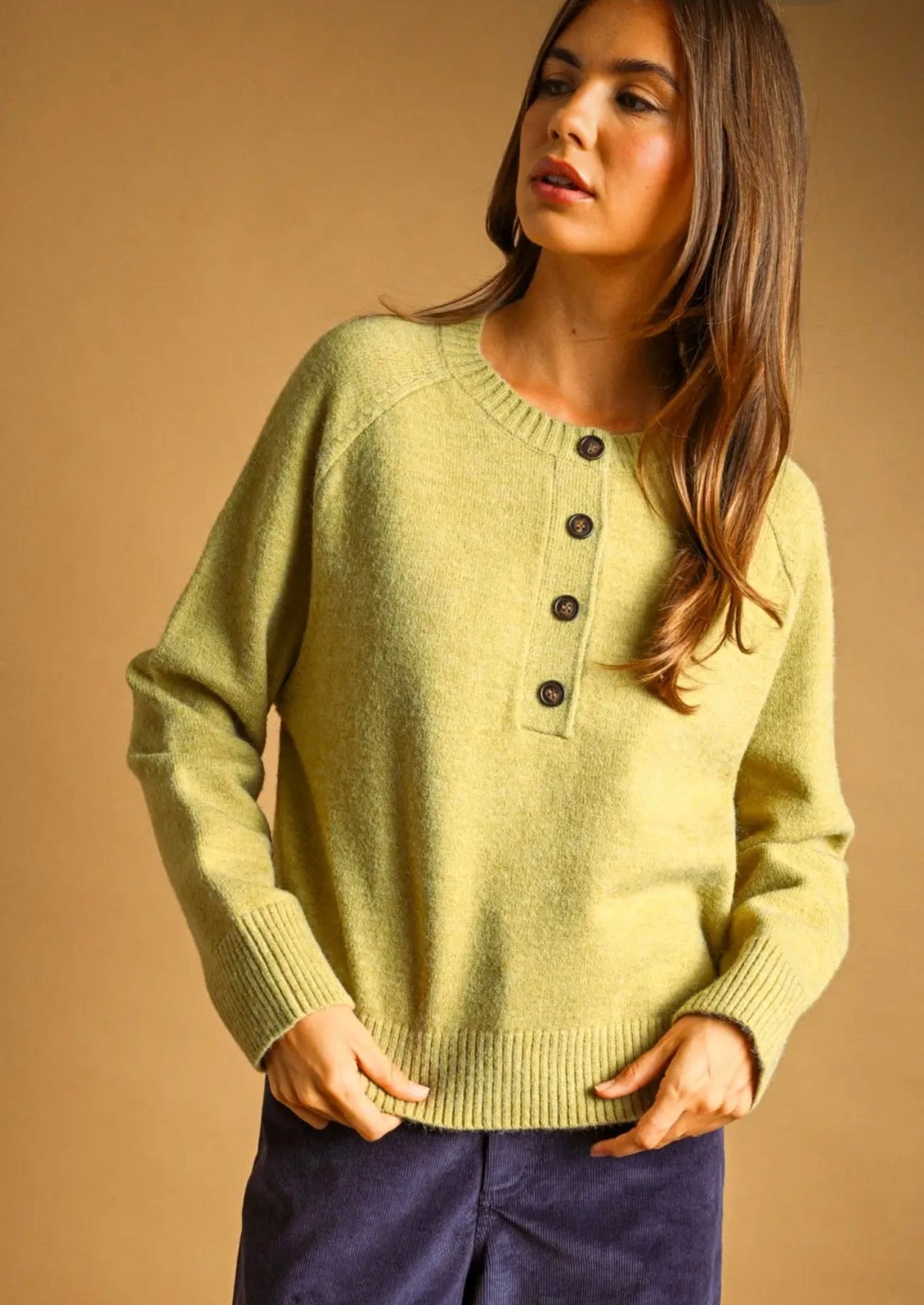 Half Button Up Long Sleeve
Sweater Top