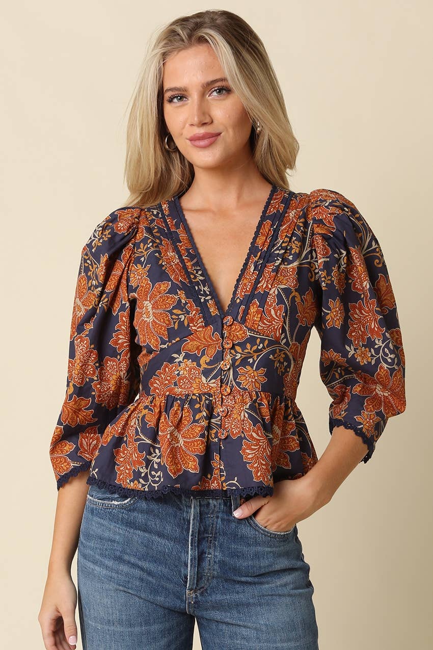 Eden Floral Peplum Blouse