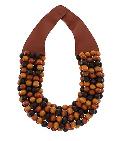 Woodball Bead Multi Layer Necklace