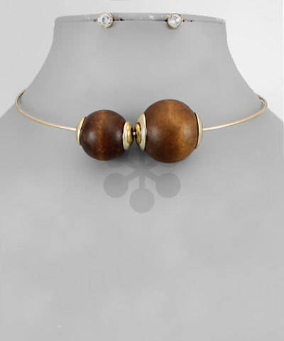 Brown and Gold Choker Necklace