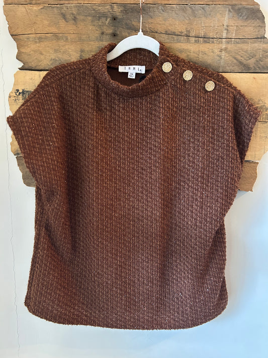 Short sleeve tweed top