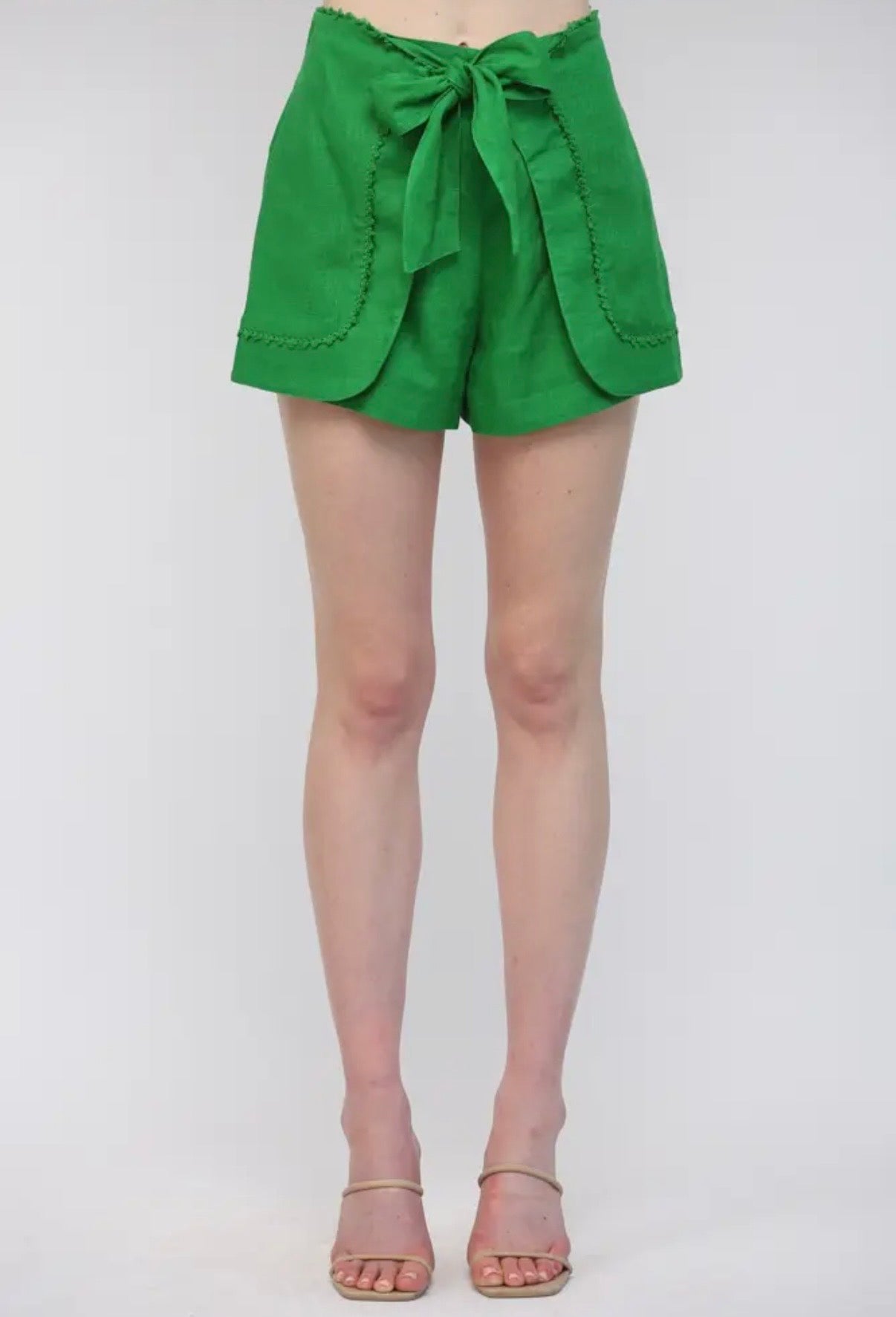 Mini Wrap Shorts with Trim
Detailing
