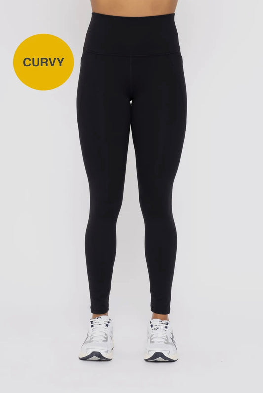 Curvy Tapered Band Essential Solid
Highwaist Leggings