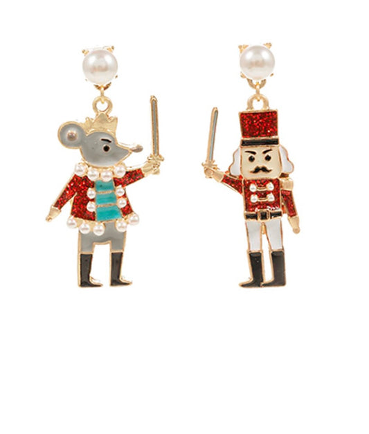 Nutcracker and Mouse Drop Earrings