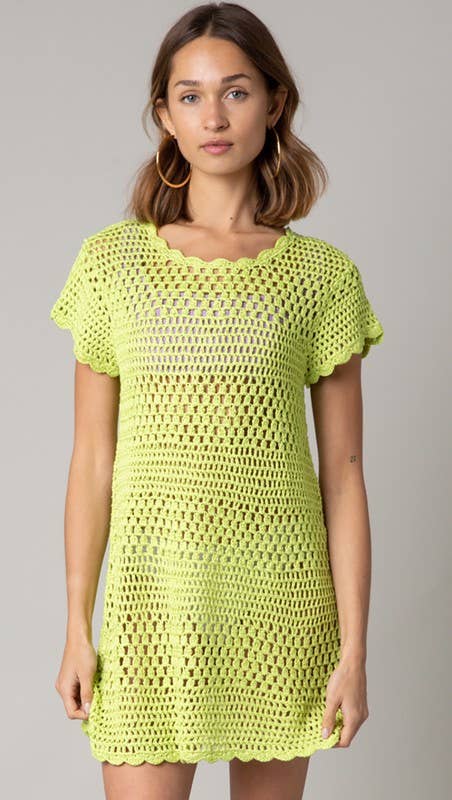 Delaney Cover Up Dress in Lime
