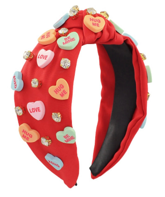 Red Conversation Hearts
Headband