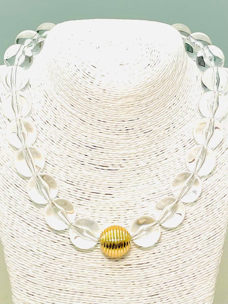 CHIC - Acrylic Big Ball Necklace (clear/gold)