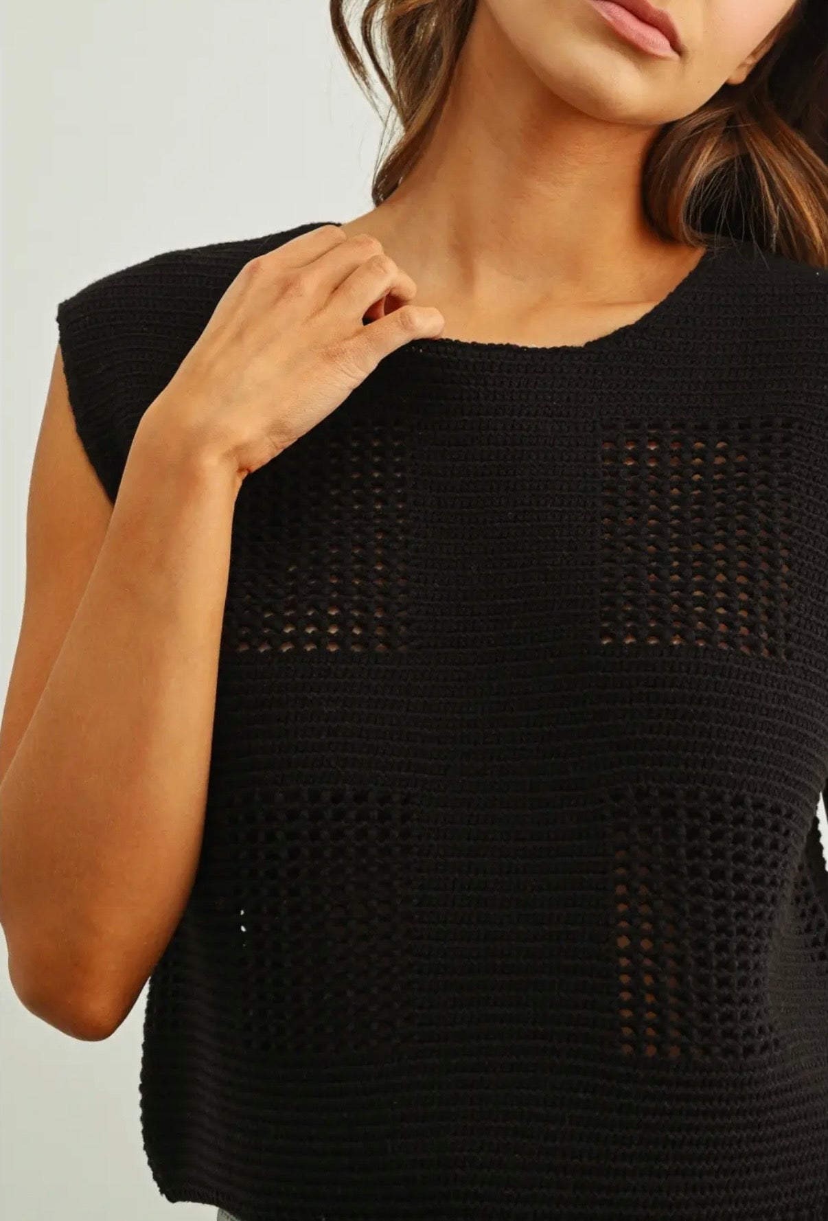 Round Neck Crochet Crop Top