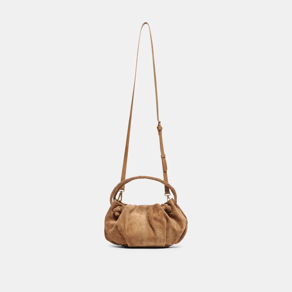 cocoa crossbody dark tan suede