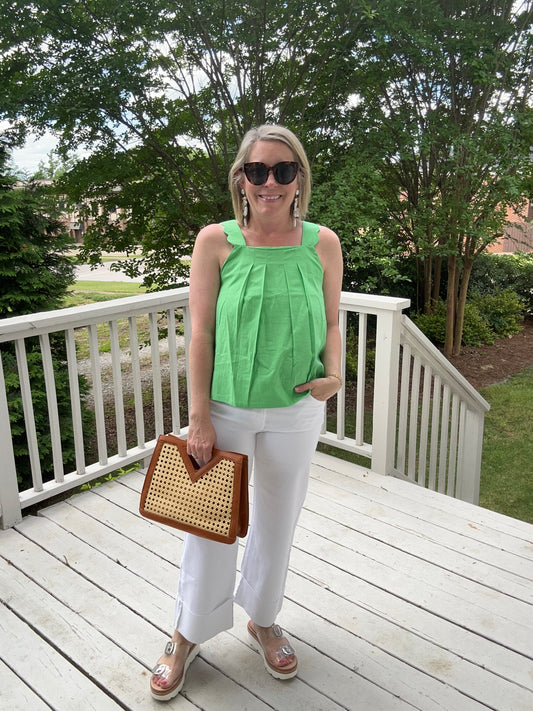 Scallop shoulder strap top