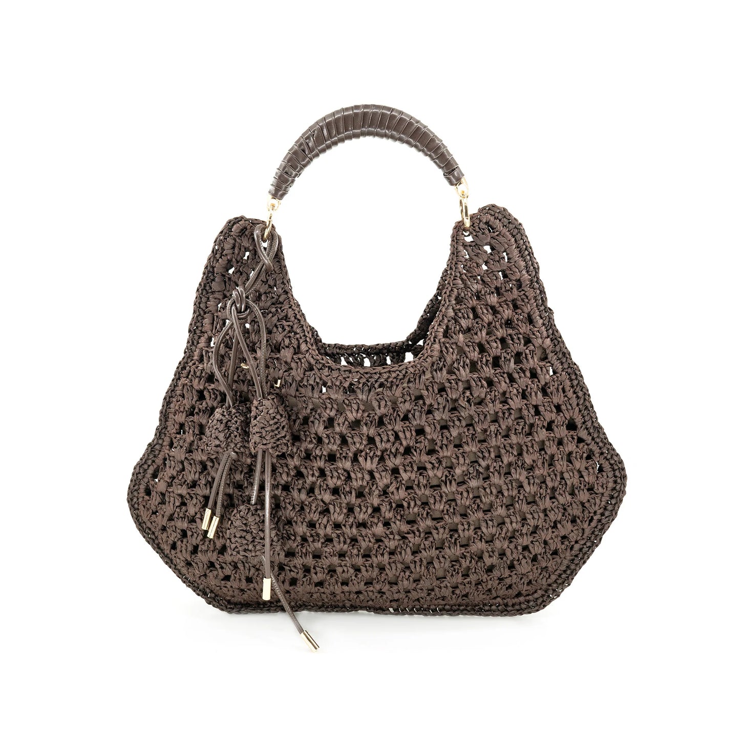 Chocolate Brown Straw Bag
