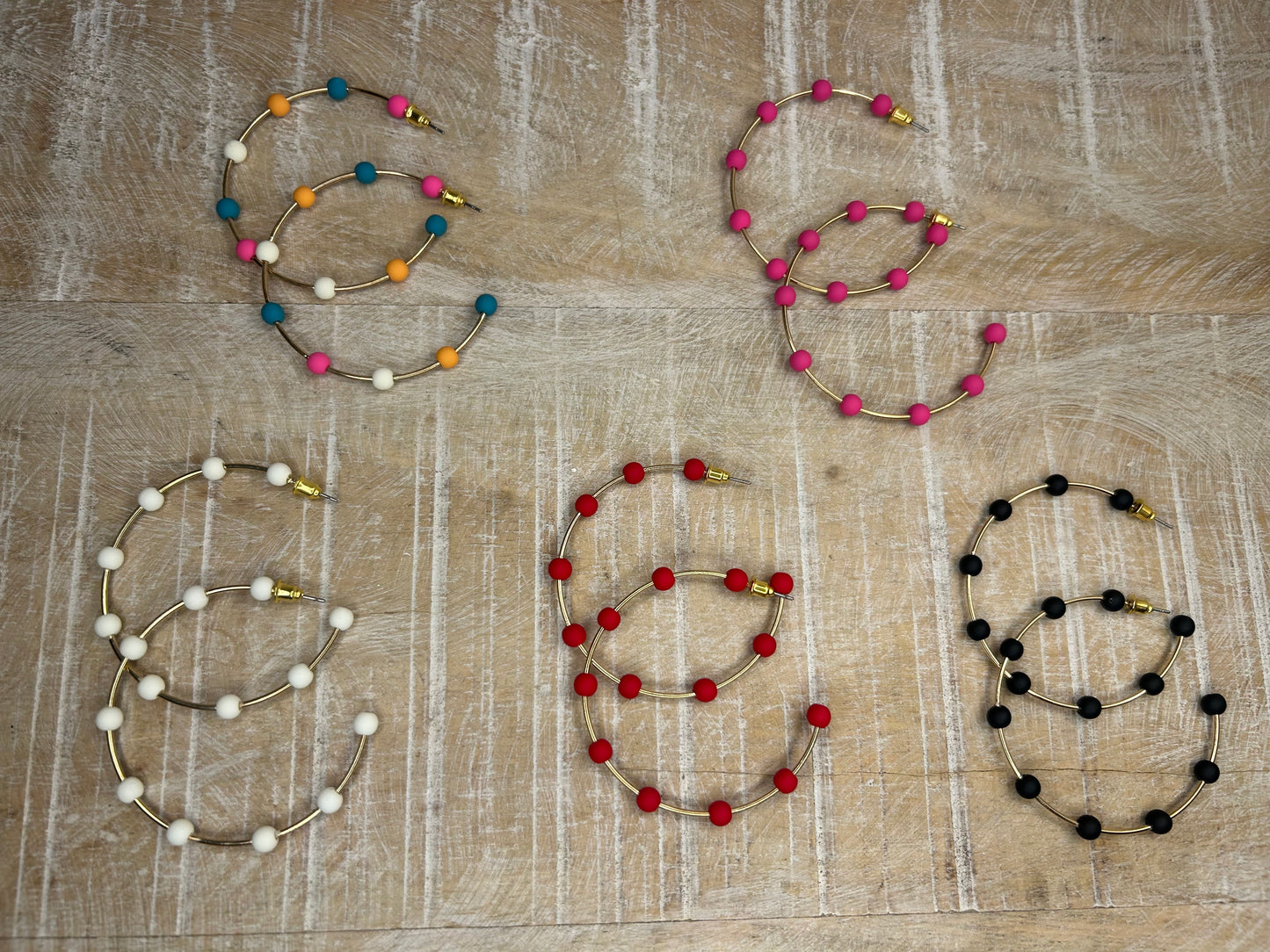 Color ball bead hoops - multiple colors!!