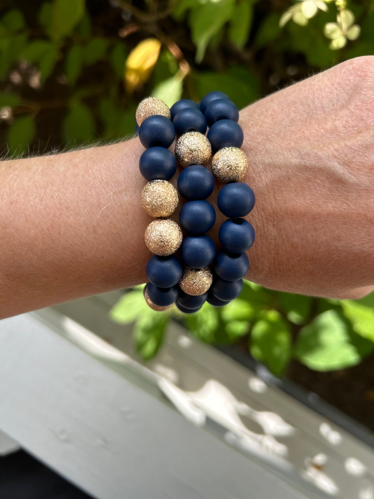 Three stack wood bracelets