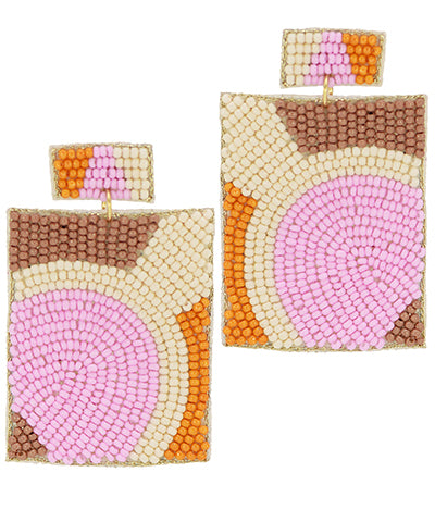 Beaded rectangle earrings