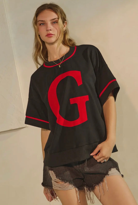 Boxy Short-Sleeve Sweatshirt