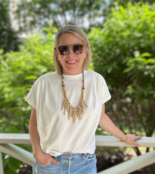 3 Layered Dangling Coco Bead Heishi Necklace