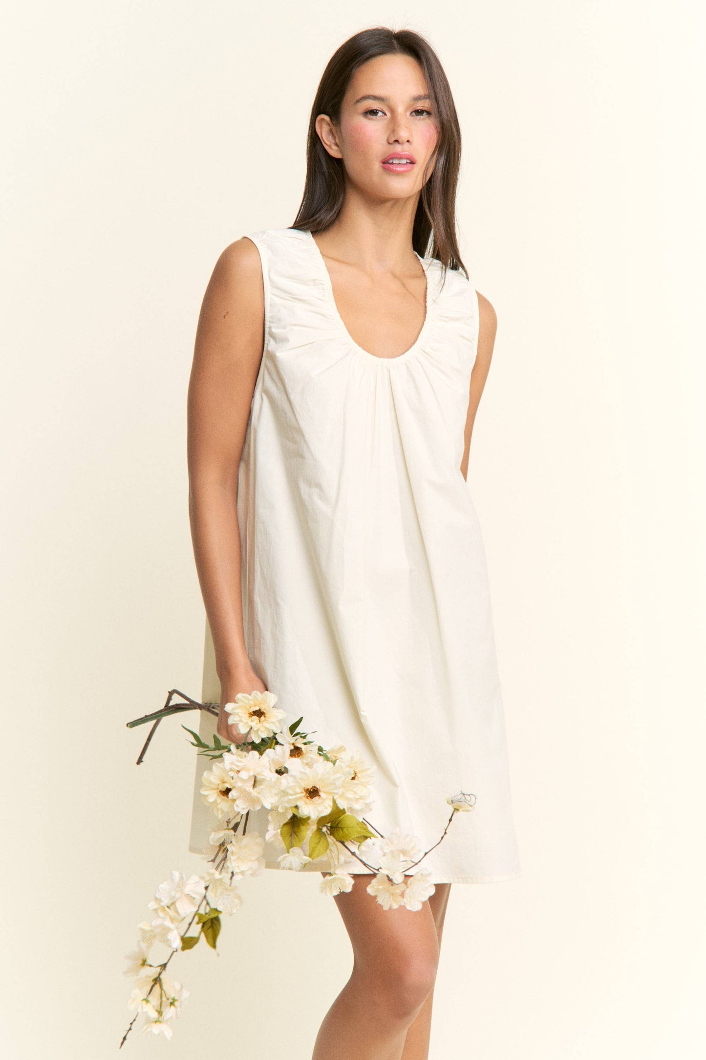 Scoop Neckline Sleeveless Mini Dress (Three Colors!)