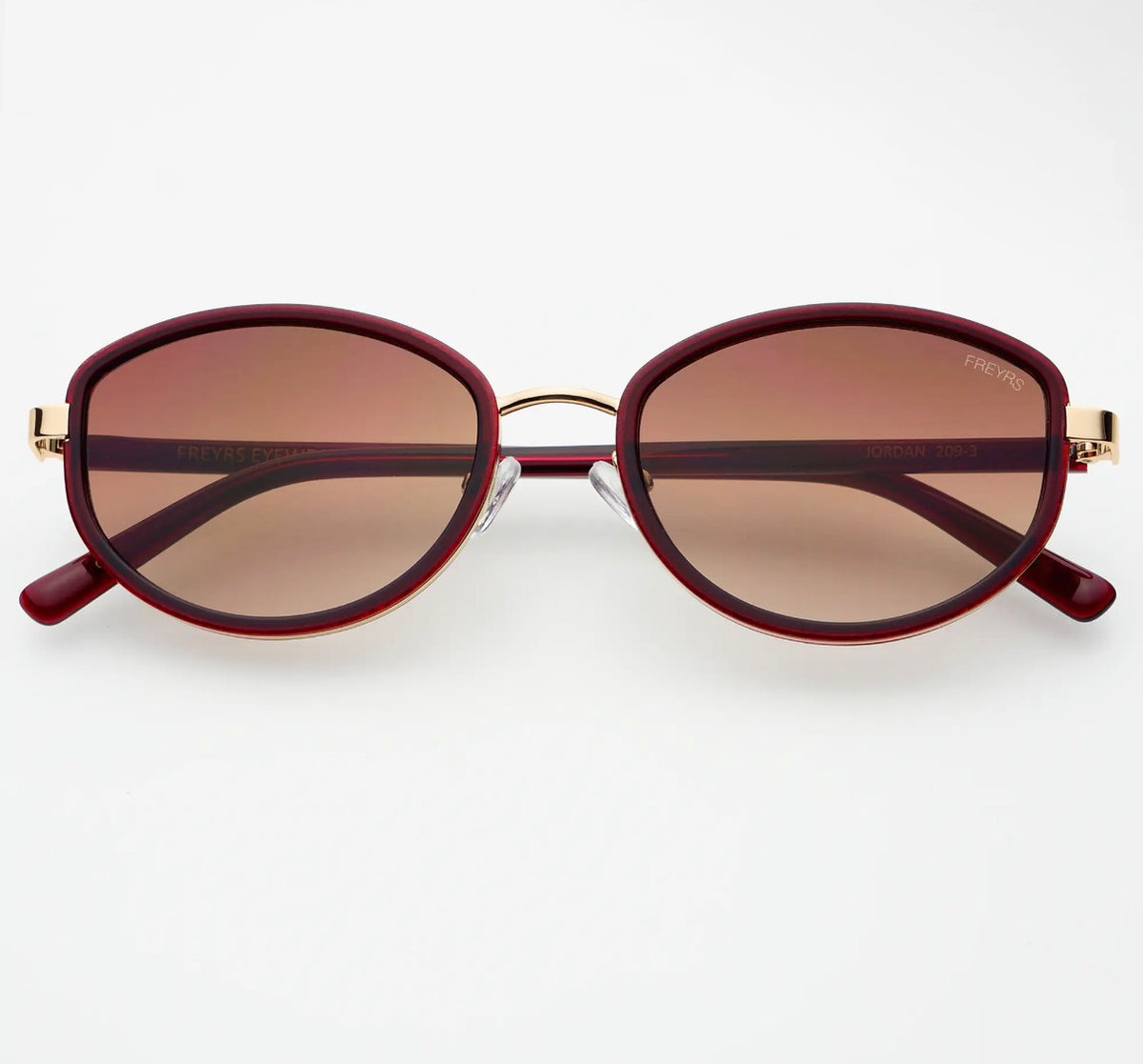 Jordan Acetate Oval Sunglasses ~ Burgundy