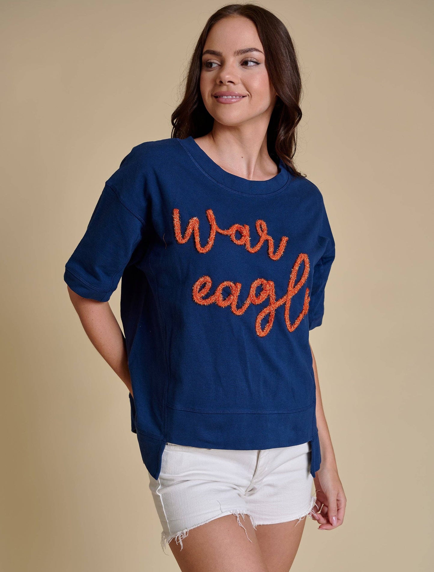 The Glitter Script Boxy Top | Auburn