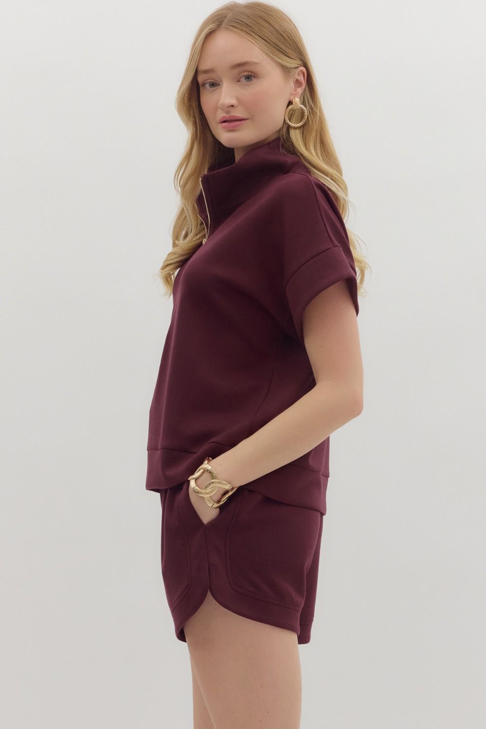 Burgundy Short Set