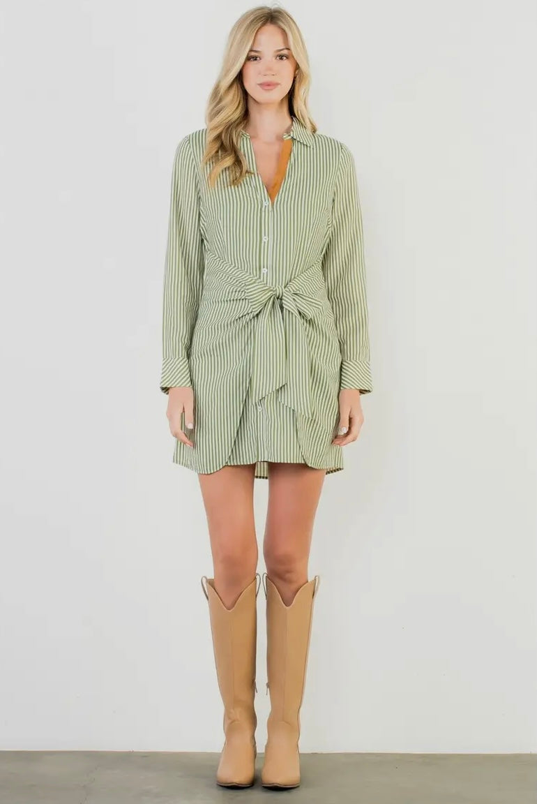 Long Sleeve Striped Dress (two colors!)