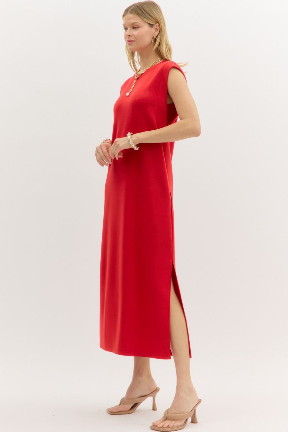 Jersey knit midi dress