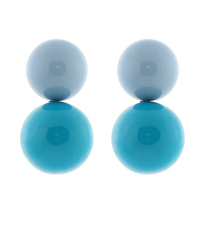 Connected Double Color Ball Earrings