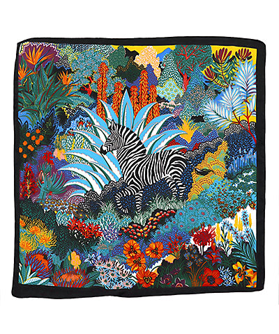 Floral Scarf with Zebra