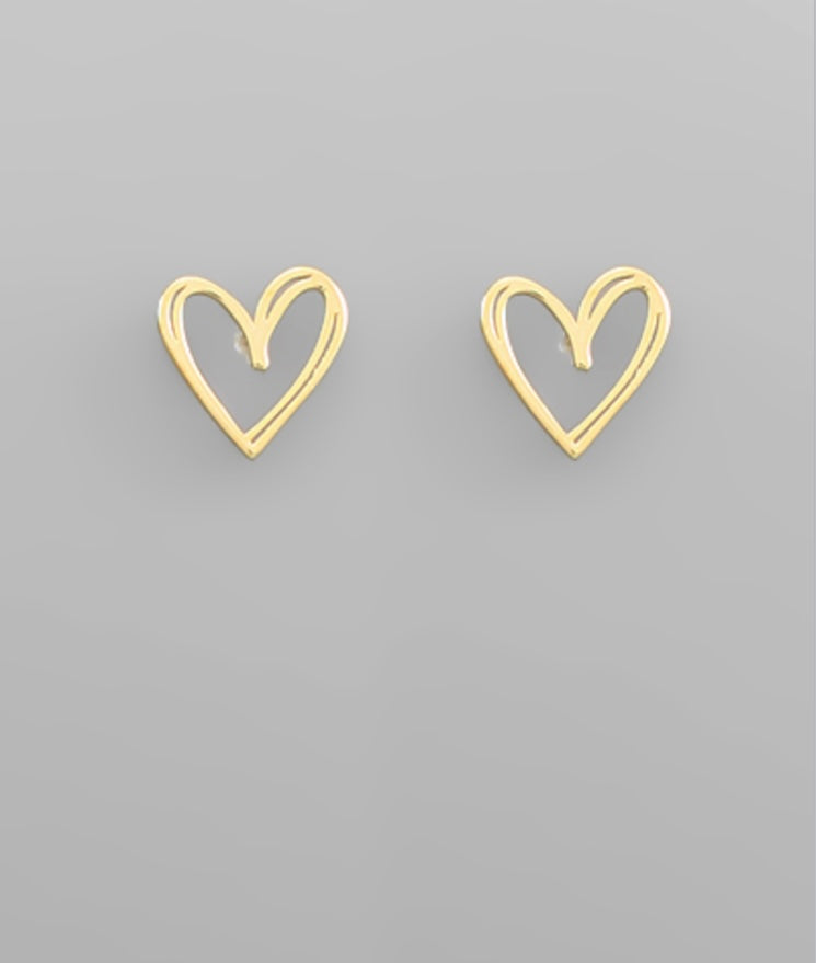 Double Line Heart Earrings