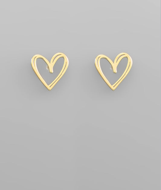 Double Line Heart Earrings