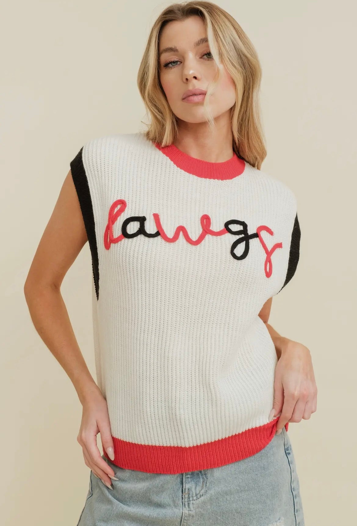 Dawgs embroidered sleeveless sweater