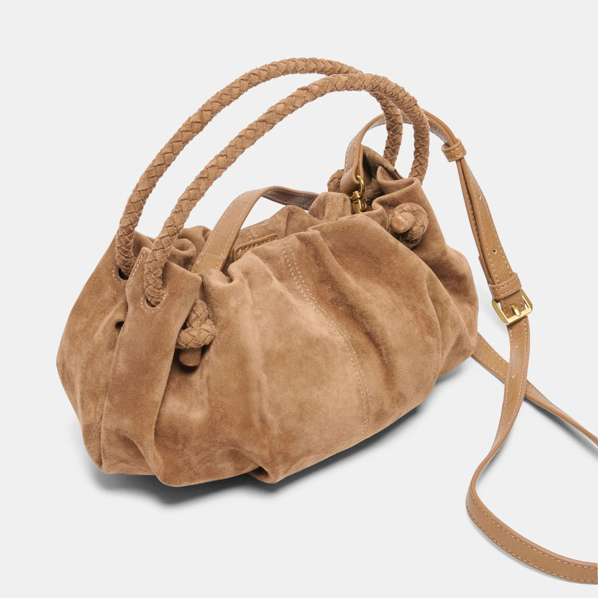 cocoa crossbody dark tan suede