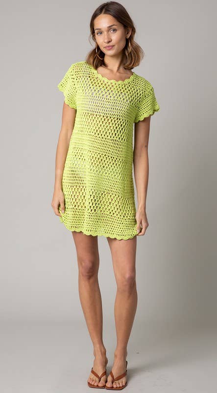 Delaney Cover Up Dress in Lime